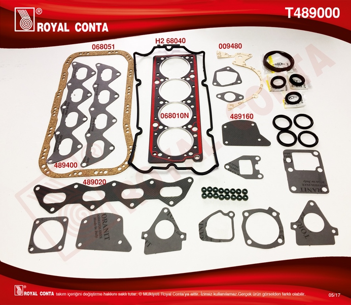ROYAL T489000 Takim Conta Skc Li Subap Lastikli Tmpr 2000 16v