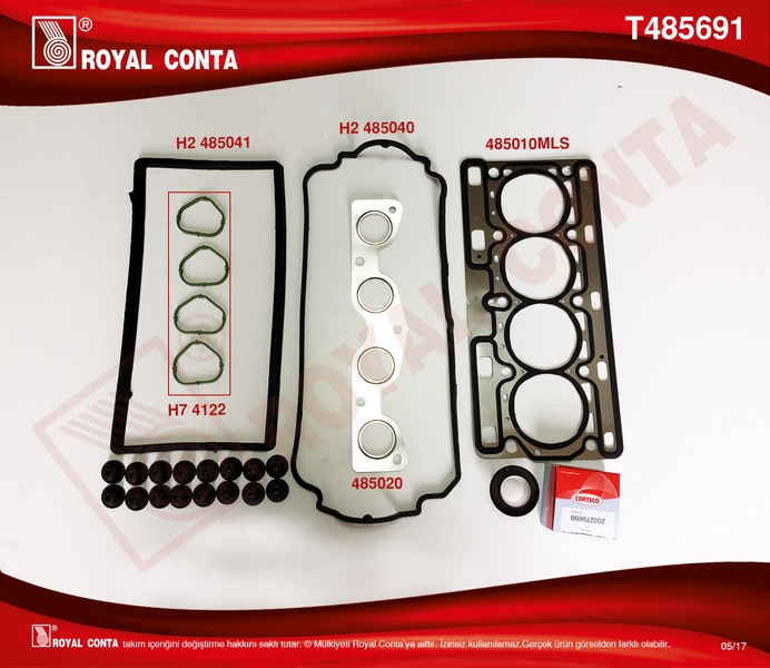OTOCONTA 40108602 Üst Takim Conta Clio Ii 98> Kangoo 01> Twingo 1.2 16v D4f Teflon Keçeli Subap Lastikli