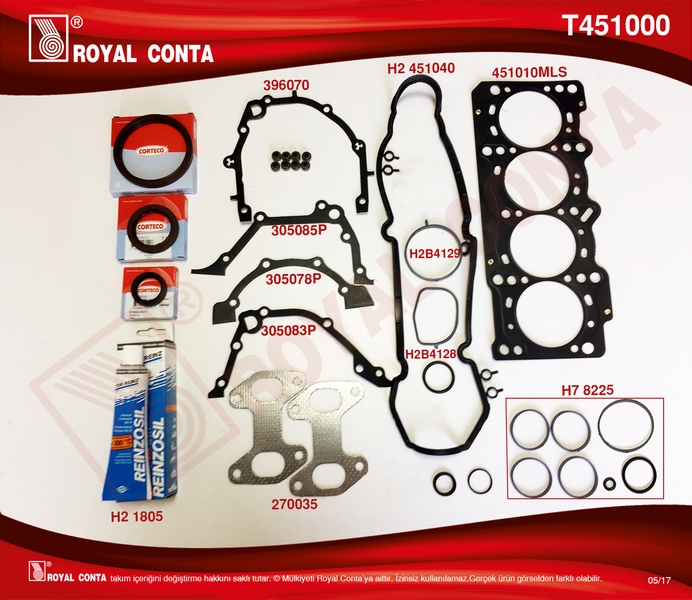 ROYAL T451000 Takim Conta Palio-Albea-Punto-Linea 1.4 8v 77 Hp