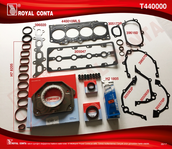 ROYAL T440000 X Motor Takim Conta Full Palio-Linea-Grande Punto 1.4 16v