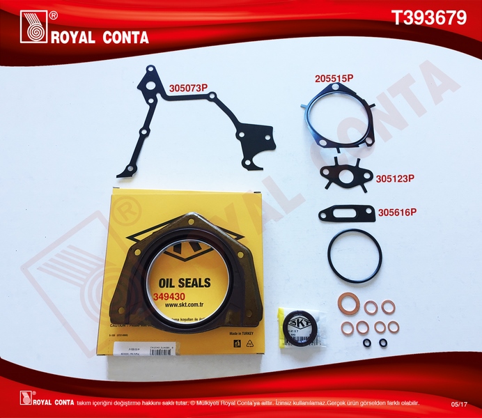 ROYAL T393679 Alt Takim Conta Skt Keçeli Doblo-Punto 1.9 Dzl