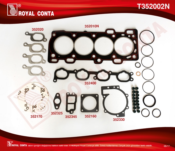 RNZ-02-33445-01 Ust Takim Conta ( Renault   Laguna I 2.0 16v N7q ) / Volvo (S40-V40) (B4184s-B4204s-B4204t)