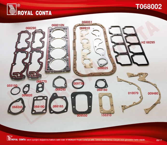 ROYAL T068002 Motor Takim Conta Keçesiz Tmpr 2.0 159 A5.046 - 159 A6.046