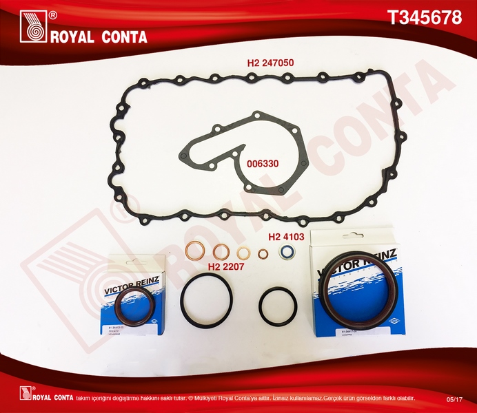 ROYAL T345678 Alt Takim Conta Keçeli Kng-Master-Mgn 1.9 F9q
