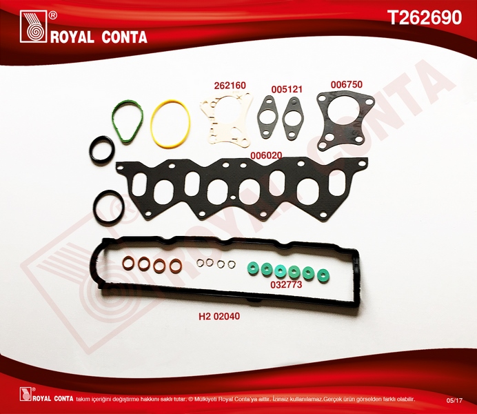 ROYAL T262690 Üst Takim Conta Keçesiz Skc Siz Kng-Exp-Clio F8q