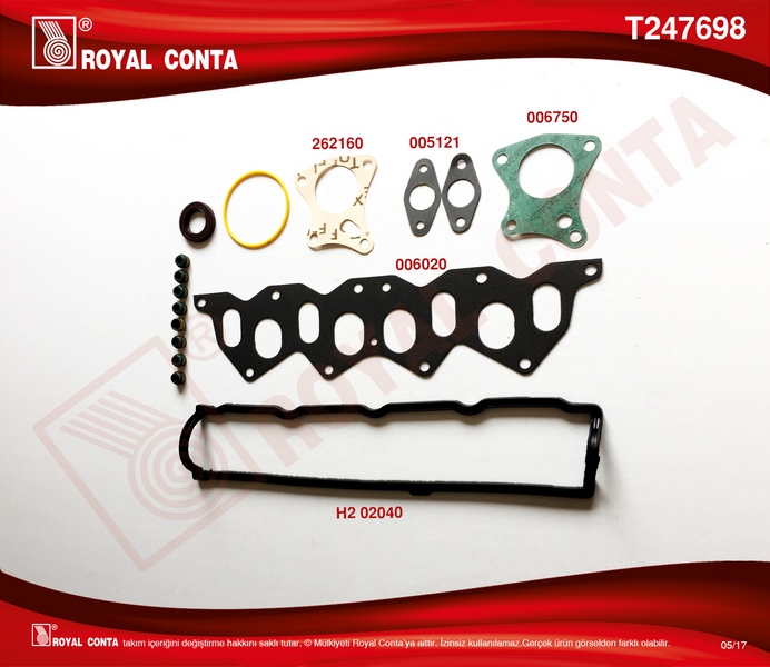 ROYAL T247698 Motor Üst Takim Conta Skt Keçeli Kng-Exp-Clio-Mgn-R19 F8q