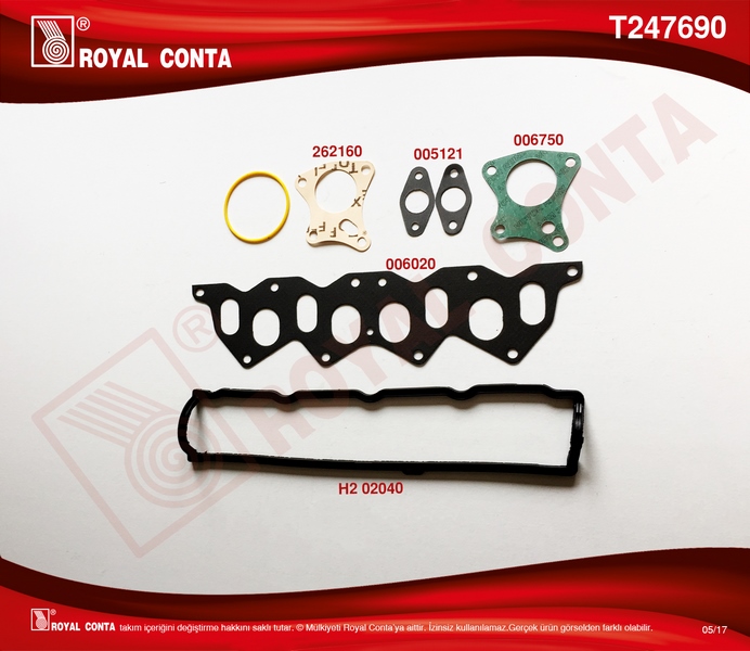 ROYAL T247690 Üst Takim Conta Keçesiz-Skc Siz Kng-Exp-Clio F8q