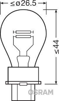 OSRAM 3157 Ampul 12v P27/7w Fren Ampulü Plastik Soketli
