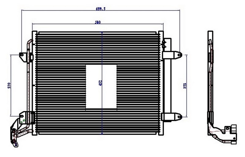 ORIS CVW508016 Klima Kondenseri Vw Tiguan 07 > 580x450x16 Oto.-Mek.