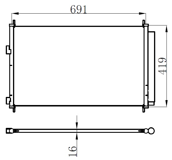 ORIS CTO421016 Klima Radyatörü Kondenser Toyota Rav4 2.0l 3zr-Fae Zsa30 09-12 710 X 405 X 16