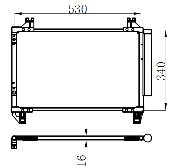 ORIS CTO110016 Klima Kondenseri Yaris 06 > Benzinli 550x338x16 Oto.-Mek.