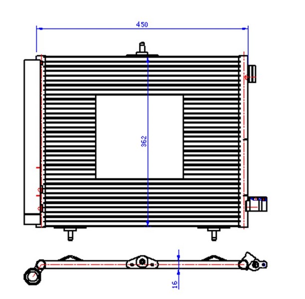 ORIS CPE207016 Kondenser P207-P208-P1007-P2008 05 >-C2-C3-C3 Ii 03>Ds 3 14> 1.4 1.6hdi Kurutucu İle Al/Al 420x371x1 6
