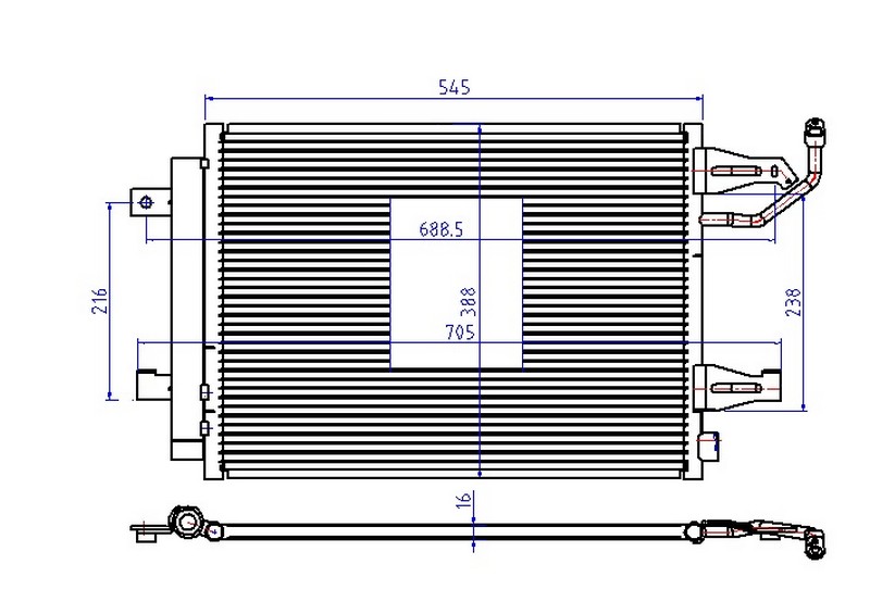 ORIS CMI975016 Klima Kondenseri Mitsubishi Colt 04 > 545x375x16 Oto.-Mek.