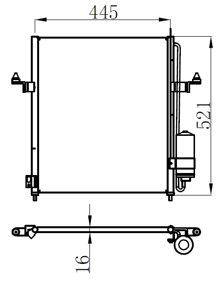 ORIS CMI171016 Klima Kondenseri Mitsubishi L200 06 > 447x448x20 Oto.-Mek.