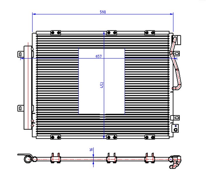 ORIS CKI210016 Klima Kondenseri Kia Sorento 2.5 Crdi 06 > 565x435x16 Oto.-Mek.