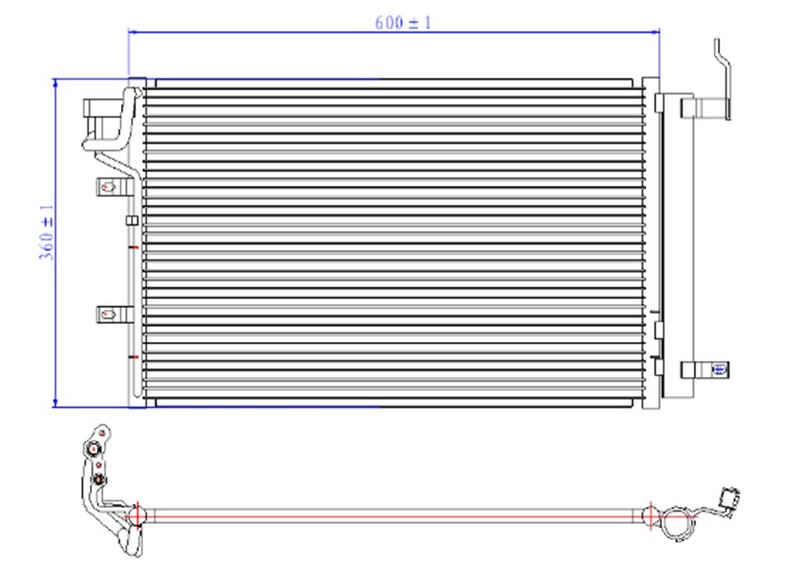ORIS CKI001016 Klima Kondenseri Kia Cerato 1.6i 06 > 558x365x16 Oto.-Mek.