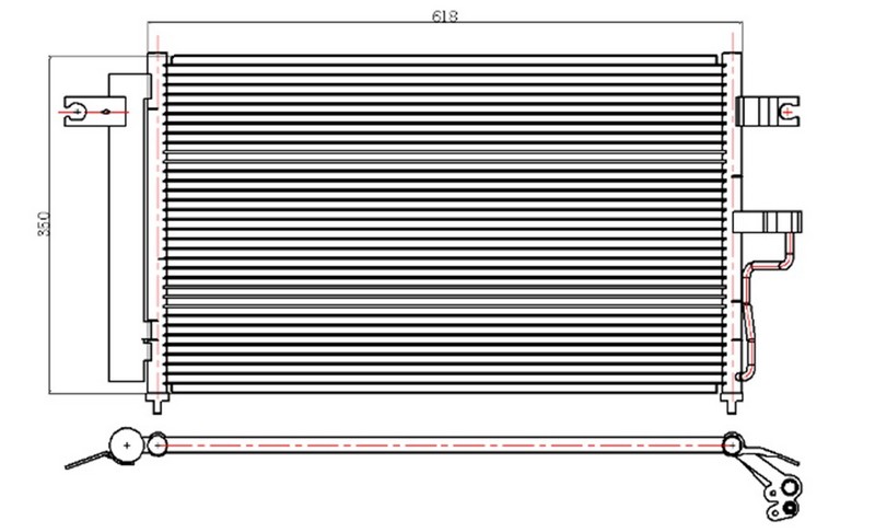 ORIS CHY800016 Klima Kondenseri Accent Admire 1.5 Crdi 03-06 615x352x16