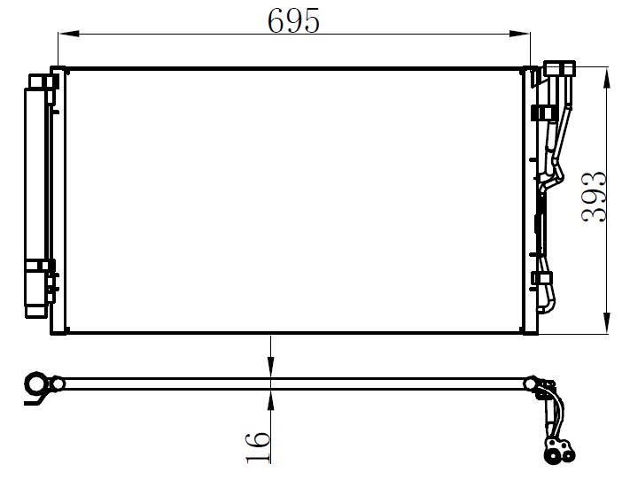 ORIS CHY636012 Klima Kondenseri Hyundai Sonata 10 > Kia Optime 12 > 715x382x12 Oto.-Mek.