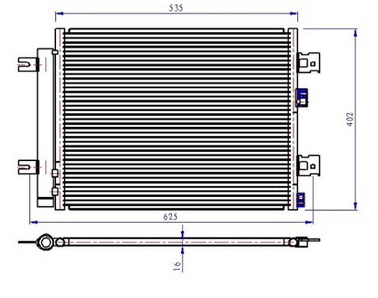 ORIS CDC257016 Klima Kondenseri Duster 10>Sandero 08>Logan 10>1.2 16v-1.4-1.6-1.5dci 513x396x12