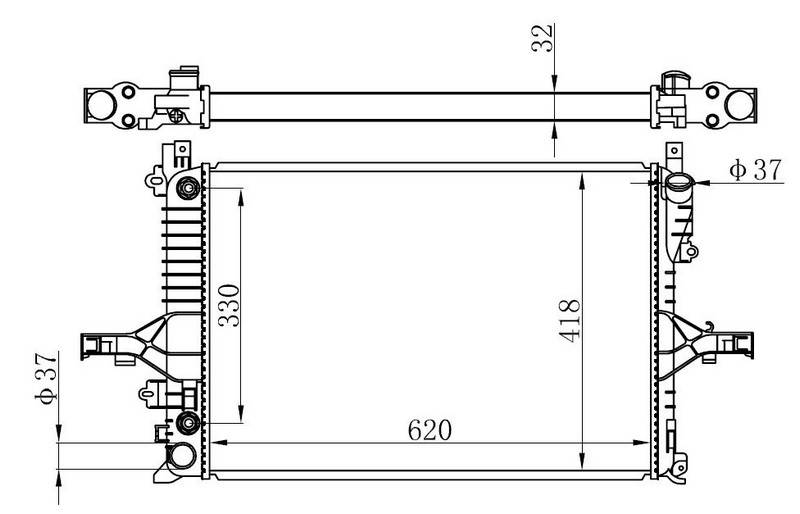 ORIS BVO000032 Motor Su Radyatör Volvo S60 01>10 S80 98>06 V70 00>07 Xc70 00>07