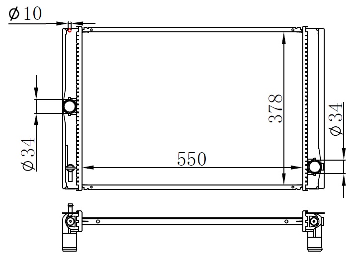 ORIS BTO519016 Radyatör Brazing Corolla D4d 07 > 550x370x16 Mek.