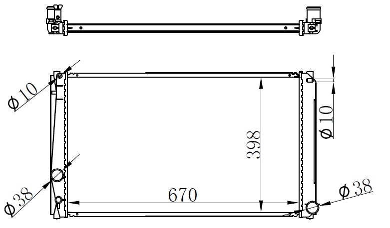 ORIS BTO326016 Radyatör Brazing Rav4 2.0 06 > 670x418x16