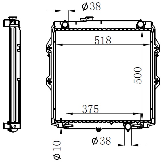 MGA-80024 Su Radyatoru Brazing Toyota Hilux 2.5 D4d 01- (At)