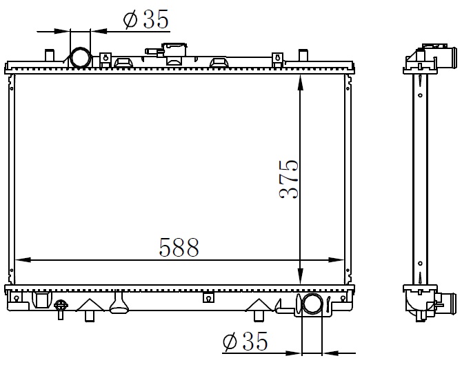 16-3004B Su Radyatoru Brazing Mitsubishi L 200 (K7t,K6t) 2.5 D M-T 1996-2007