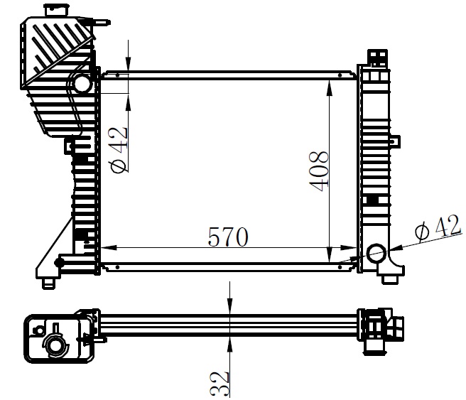 16-2822B Su Radyatoru Brazing Mercedes Sprinter (W901) 208 D Kisa Kasa M-T Ac- 1995-2000