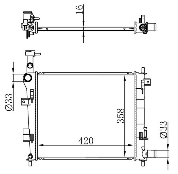 ORIS BKI118016 Radyatör Brazing Kia Picanto 11 > Mek. 420x358x16