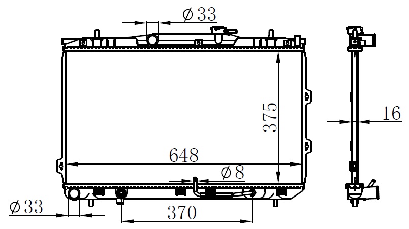 MND DC253102F030 Su Radyatörü Oem Doowon A/T 375x668x16 Cerato