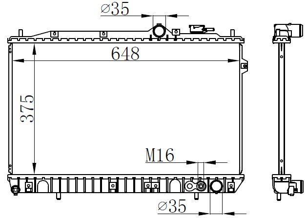 KLR-349250 Su Radyatoru Al/Brz  (Hyundai  Elantra 1.5 90/ (Mt))