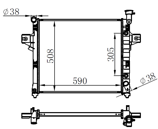 ORIS BGM024026 Radyatör Brazing Jeep Grand Cherokee 01 > Otom 590x508x26