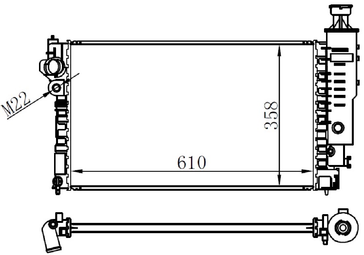 ORIS MPE246023 Radyatör P405 Ii 1.8-1.9-2.0 87-95 Xu52c Ac Mek 610x378x23