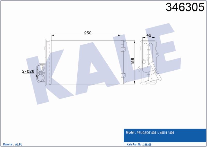 VEKA 41-3313 Kalorifer Radyatörü Mekanik Peugeot 406 (8b) 1.6 1995-1998