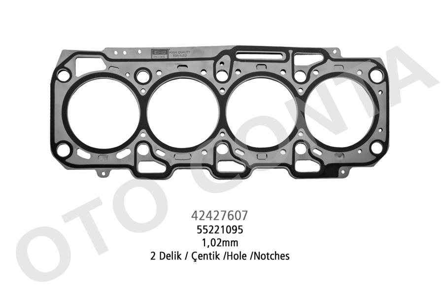 OTOCONTA 42427607 Silindir Kapak Contasi Fiat Doblo 10> Linea 07> Bravo Ii 07>14 500l 12>18 Egea 16>20 500x 14> Alfa Romeo Giulietta 10>16 Mito 09>15 1.6d Mtj 1.02mm