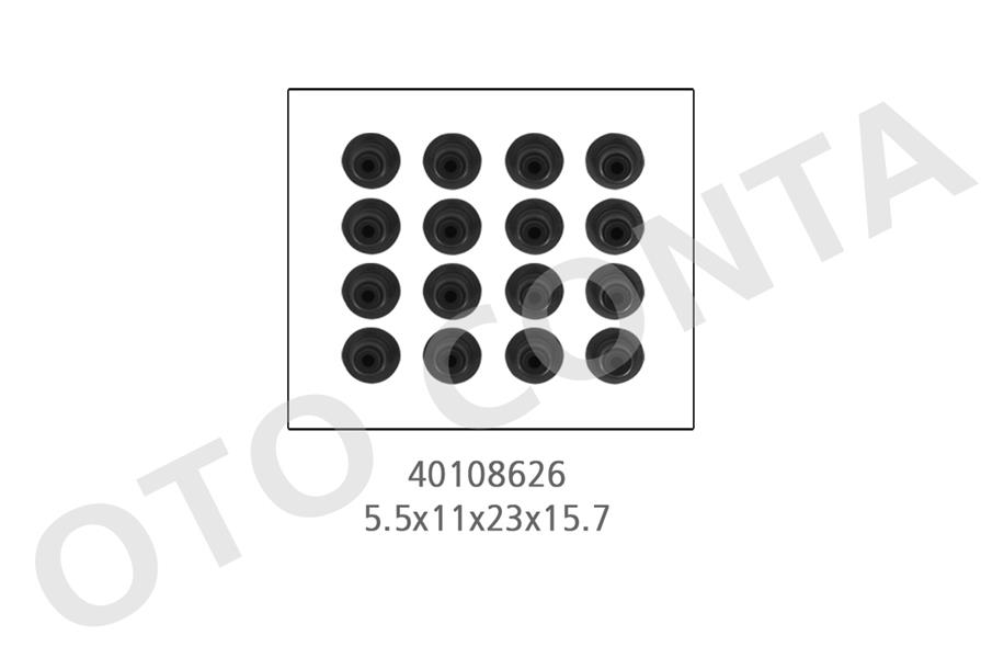 OTOCONTA 40108626 Subap Lastiği 16 Adet Clio Ii-Kng-Twingo I 1.2 16v 01 > 5.5x11x23x15.7mm D4d700-720-D4f702-704