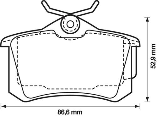 FRD-FDB1491 Arka Fren Balatasi-Kablosuz (16mm) (Renault   Megane Ii / Peugeot   307 Citroen C3 / C4 - Vw Caddy 04-15  Golf 84-16  Passat 97-05