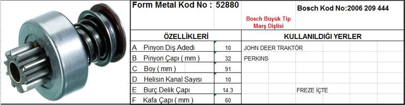 LUCAS SDR1059 Dişli-10diş John Deere Hd900 Bicer Dover