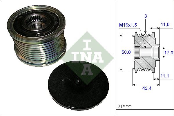 INA-535010810 Alternator Kasnagi ( Mercedes   C-Class 204 Kasa C200 Cdi 07-,S-Class S63amg,S320cdi 05-, M-Class Ml280 )