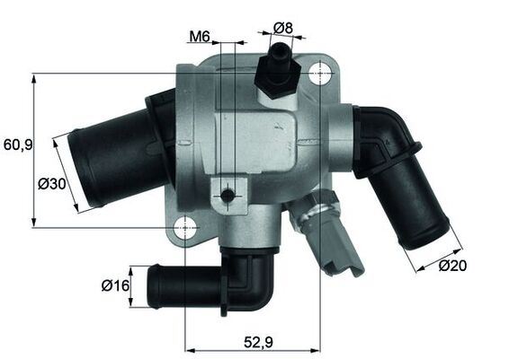 MAHLE TI173.88 Termostat Komple 88 C Doblo-Fiorino-Linea-Punto-Corsa D-Astra H-Combo 1.3 Mtj 1.3 Cdti Müşürlü