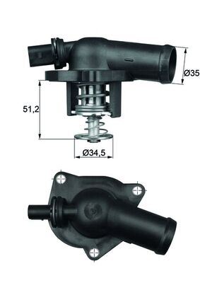MAHLE TI17.109 X Termostat Komple Golf Iv-Bora-A2- 1.6 Fsi-Lupo 1.4 Fsi 109c