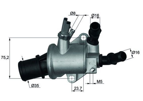 MAHLE TI143.88 Termostat Komple 159-Grande Punto-Croma-Astra H-Vectra C-Zafira-Signum- 9-3 - 9-5 1.9 Cdti 88c