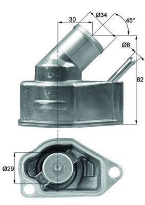 MAHLE TI10.92 Termostat 92c Komple Astra F-G-Vectra A-B J96 2.0 16v-1.8 16v X20xev-X18xe