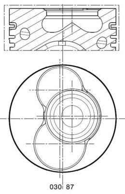 MAHLE 0308702 030pi00087102 Motor Piston Segman 0.50 Vw T5 Axb-Axc 3.4 Silindir 80.01 030 Pi 00087102