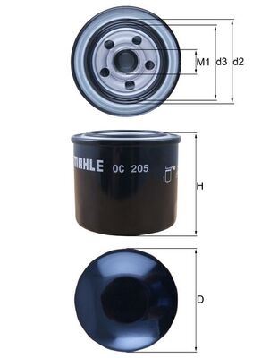MAHLE OC205 Yağ Filtresi Accent 1.3-1.5-1.6 94-05 - Era 1.4 Gl-1.6gls-Elantra 1.6-1.8-2.0-Getz 1.3-1.4-1.6-İ20