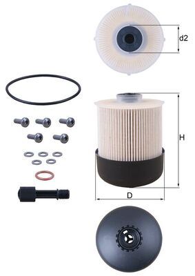 MAHLE KX338.26D Yakit Filtresi Mercedes Citan Om607 W415 12> . Renault Clio Iv 12> Captur I 13> Express 21> K9k 1.5 Dci