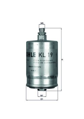 MAHLE KL19 Yakit Filtresi Mercedes M102 M103 M104 W201 W124 W140 C140 R129