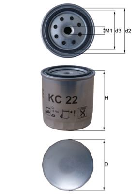 MAHLE KC22 Yakit Filtresi Mercedes Om615 Om616 Om617 W123 S123 C123 W460