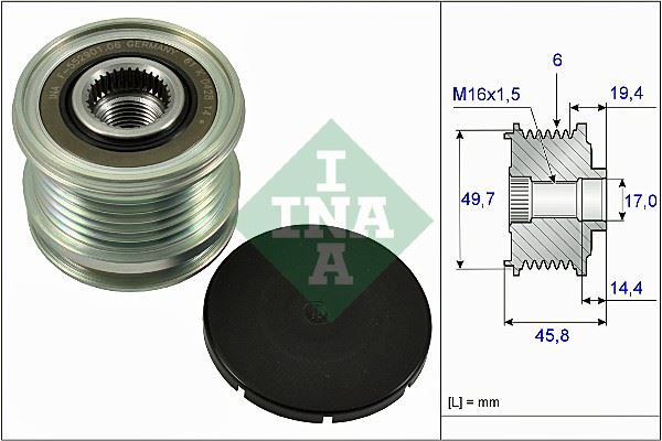 INA-535016810 Alternator Kasnagi Mercedes Om646-Om651 Cdi / 204-205-212-222-172-447-639-906 Sprinter